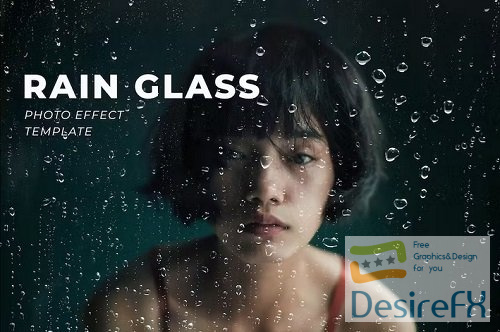 Rain On The Glass Photo Effect Mockup - A97RQNS