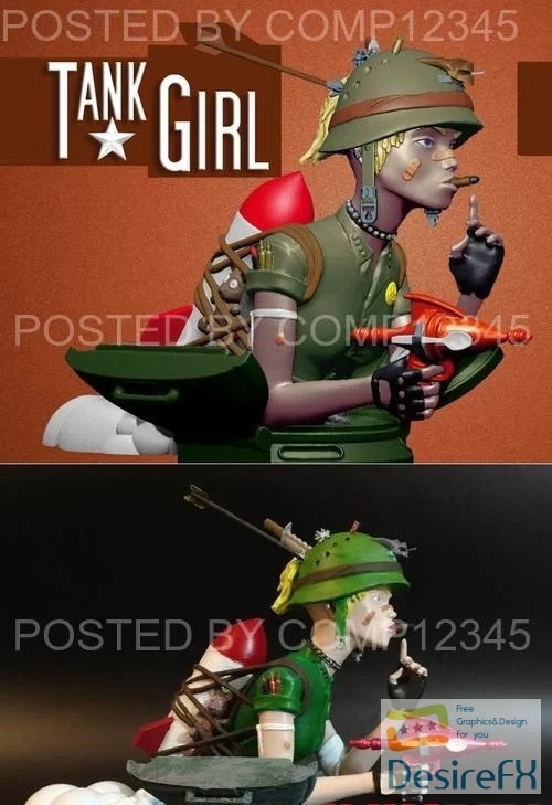 Tank Girl Bust 3D Print