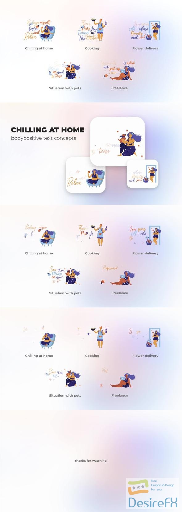 VideoHive Chilling at Home - Bodypositive Text Concepts 45848152