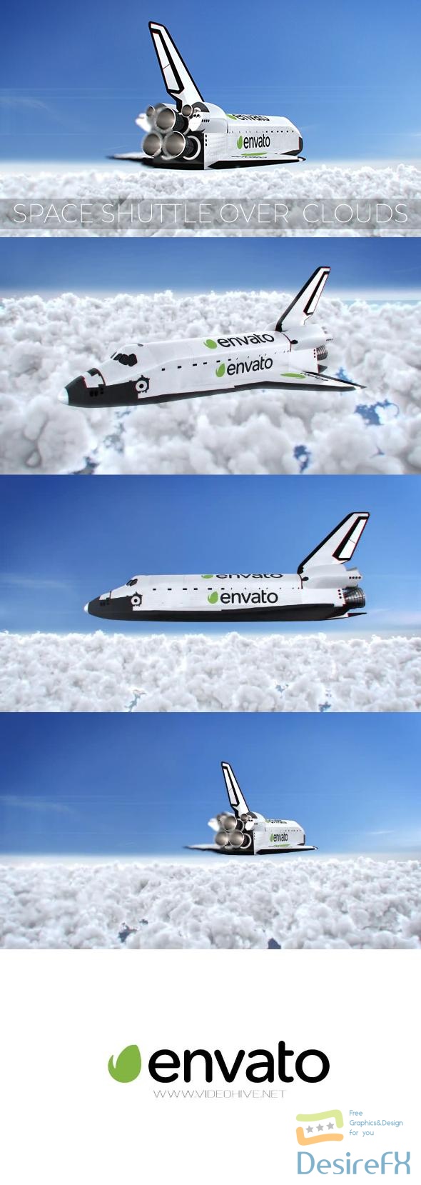 VideoHive Space Shuttle over Clouds 20968325