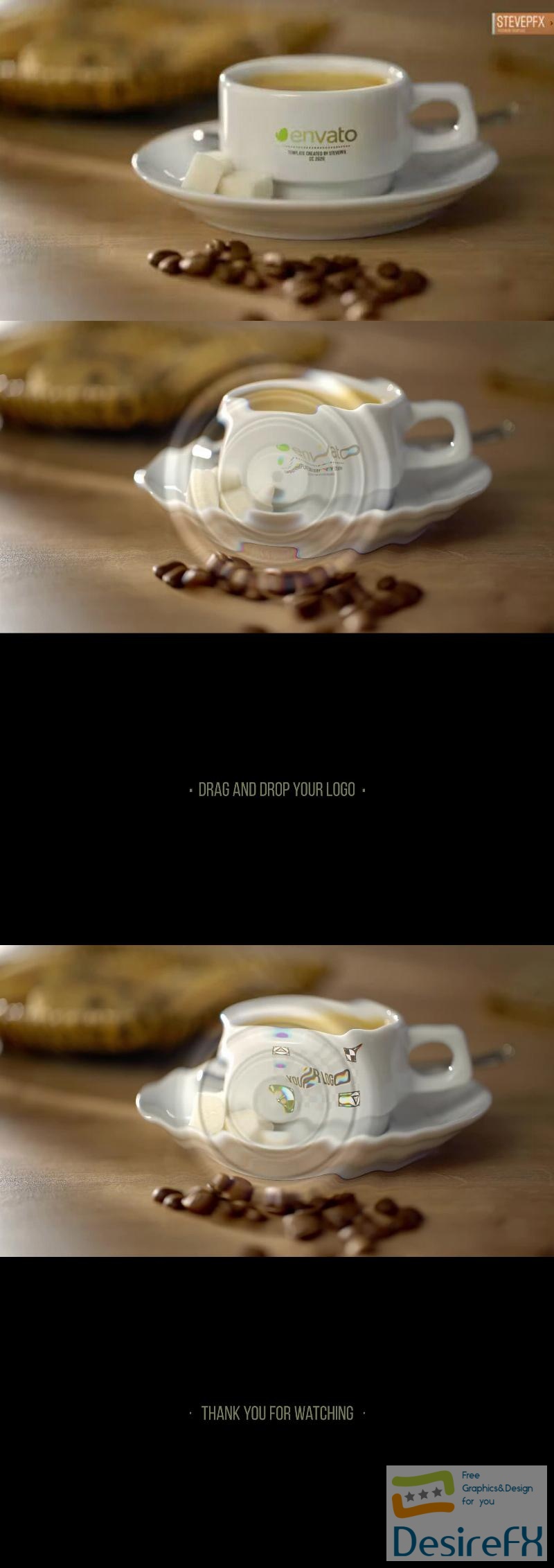Videohive Coffee Americano Mockup Logo Opener 45871627