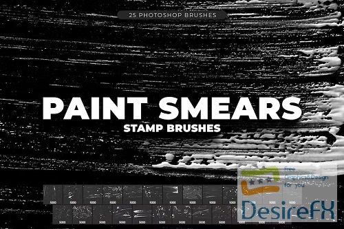 25 Paint Smears Photoshop Brushes - GHR4PMN