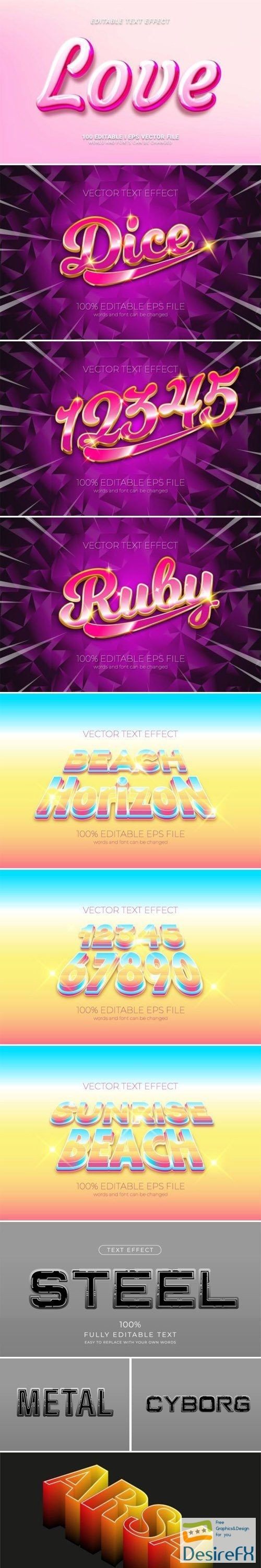 3D Editable Text Effects for Illustrator