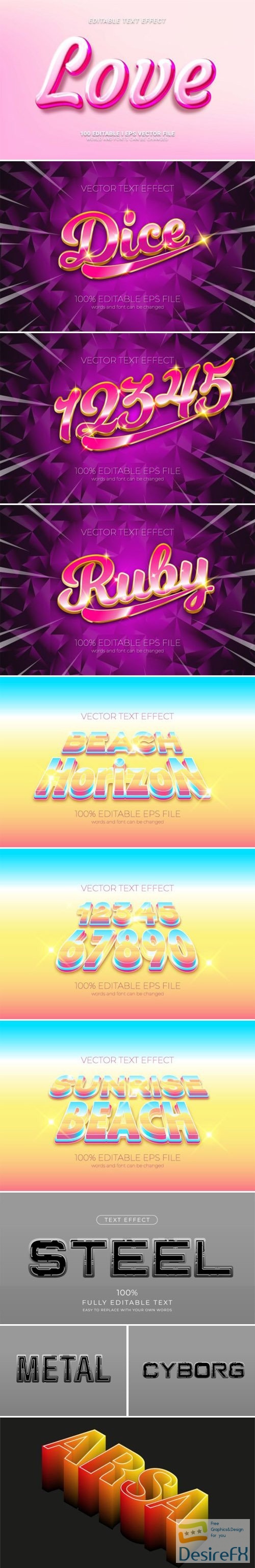 3D Editable Text Effects for Illustrator