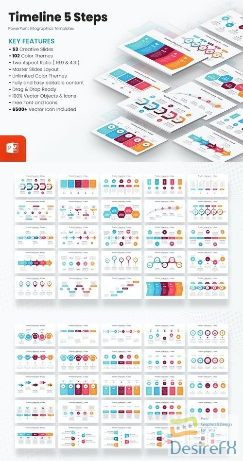 5 Steps Timeline Infographics PowerPoint Template