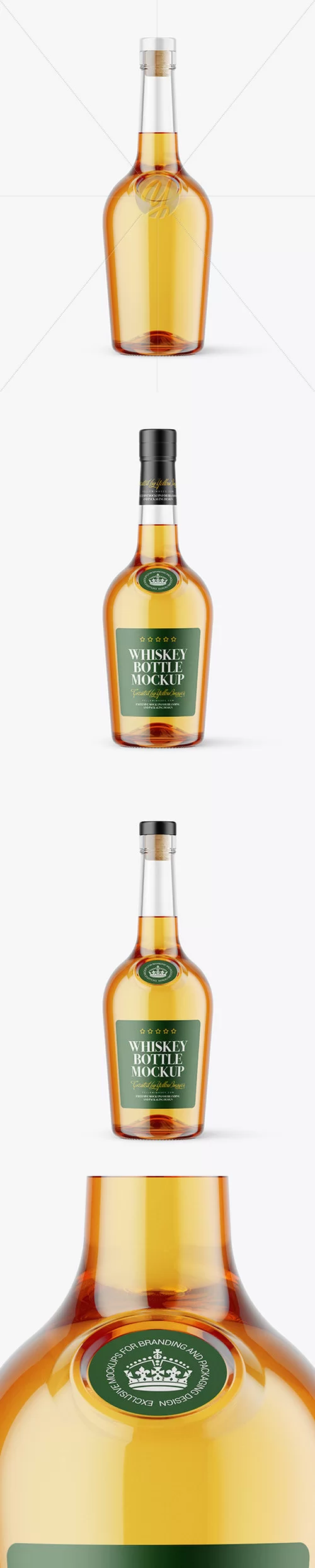 500ml Clear Glass Whiskey Bottle Mockup 47345
