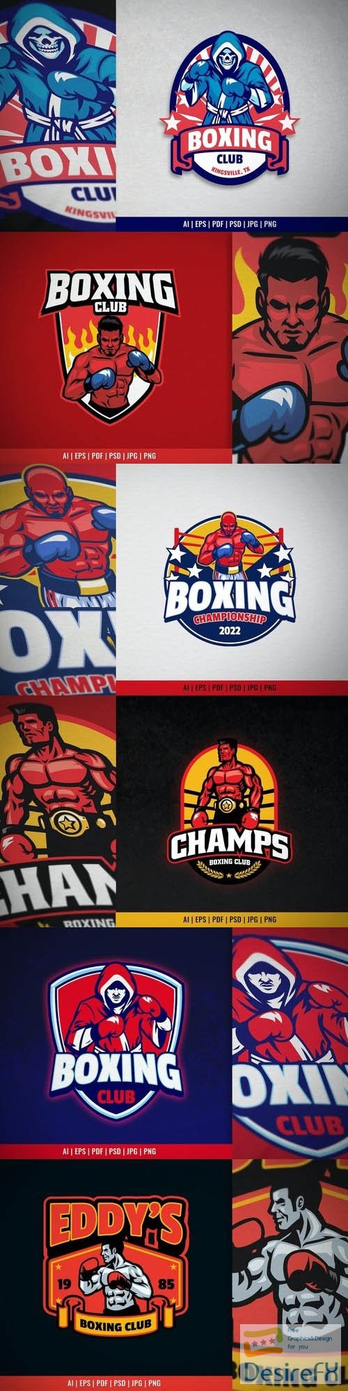 Boxer Mascot for Boxing Club Logo in Vintage