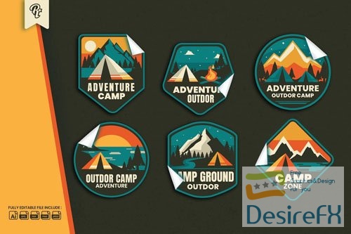 Camping Badge Sticker