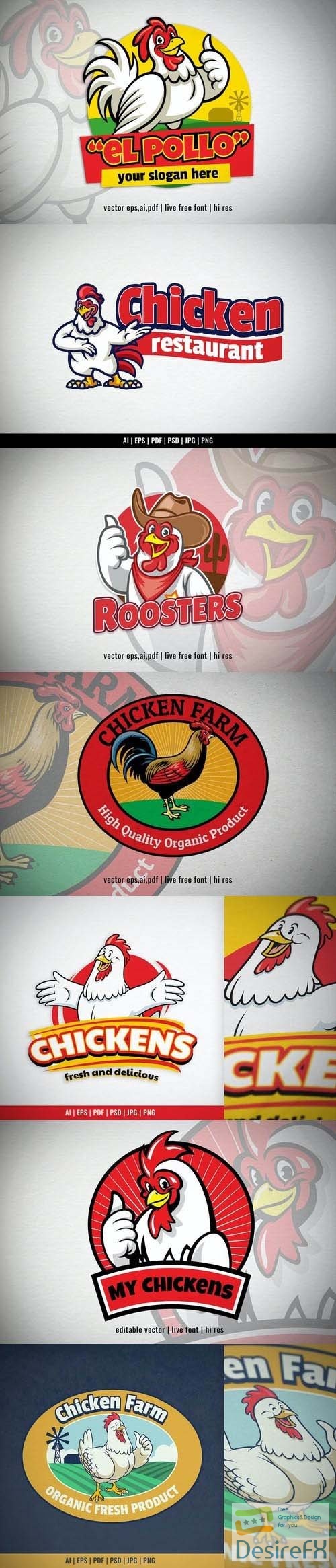 Chicken Cartoon Mascot Logo