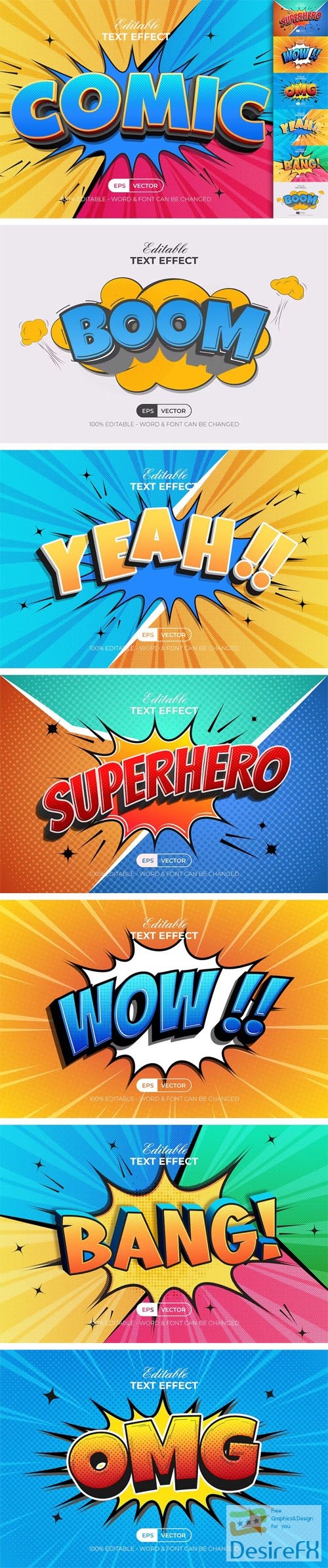 Comic Editable Text Effects for Illustrator