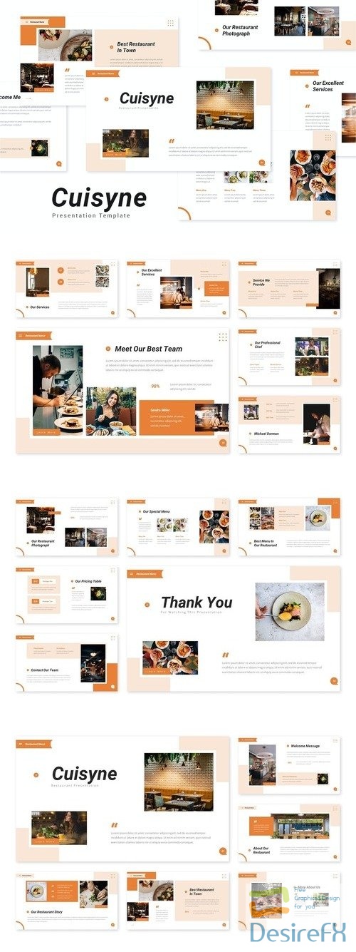 Cuisyne - Restaurant PowerPoint, Keynote and Google Slides Template