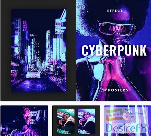 Cyberpunk Poster Photo Effect - 10939937