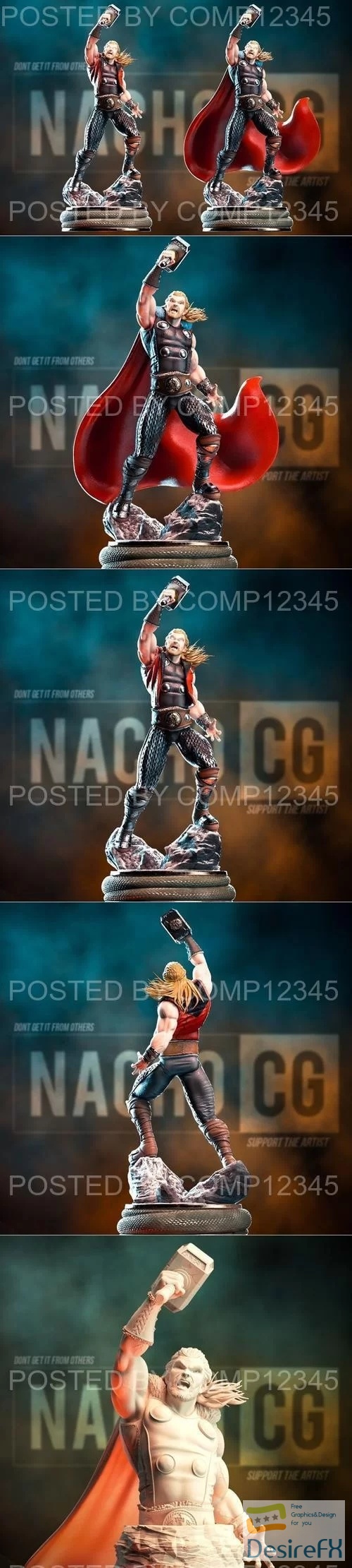 Fan Art Thor Statue and Bust 3D Print