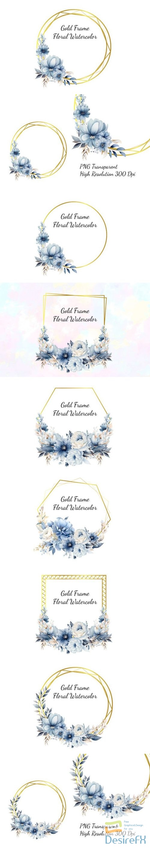 Gold Floral Frames Collection