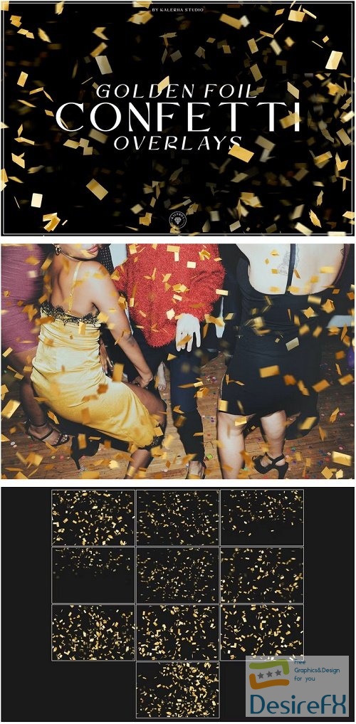 Golden Foil Confetti Overlays - ZVFMRJL