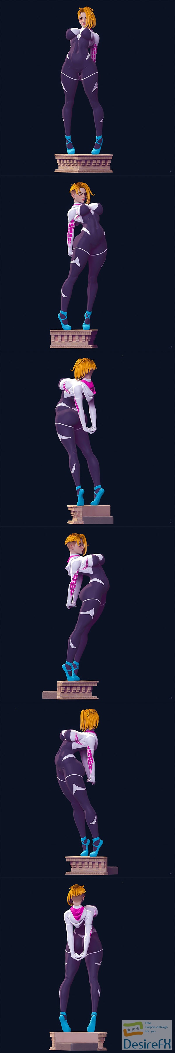 Gwen Stacy Thicc Stretching Spiderman – 3D Print