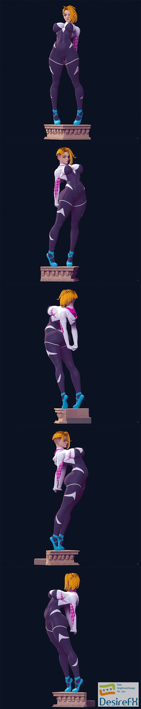 Gwen Stacy Thicc Stretching Spiderman – 3D Print