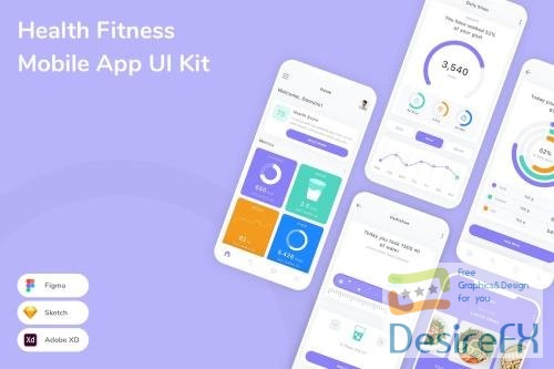 Health Fitness Mobile App UI Kit