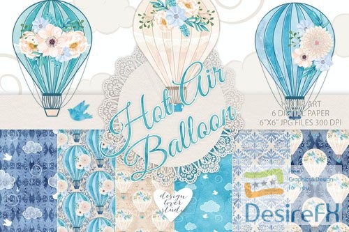 Hot air balloon blue pack