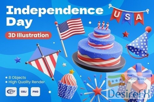 Independence Day 3D Illustrations