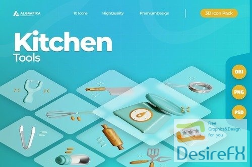 Kitchen Tools 3D Icon 2