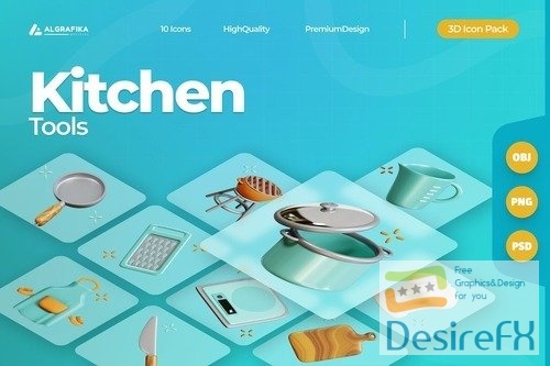 Kitchen Tools 3D Icon