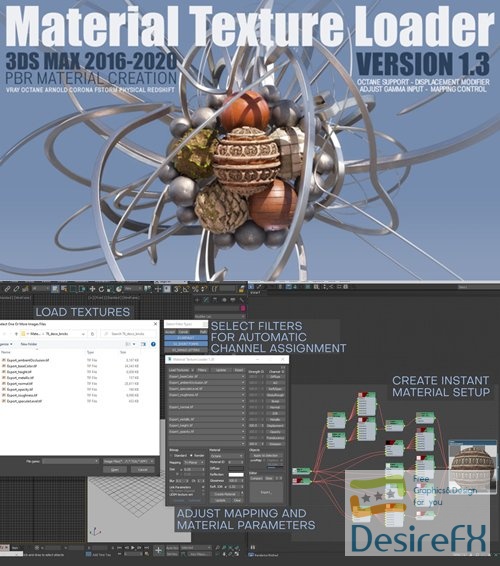 Material Texture Loader v1.810 Plugin for 3ds Max 2016-2024