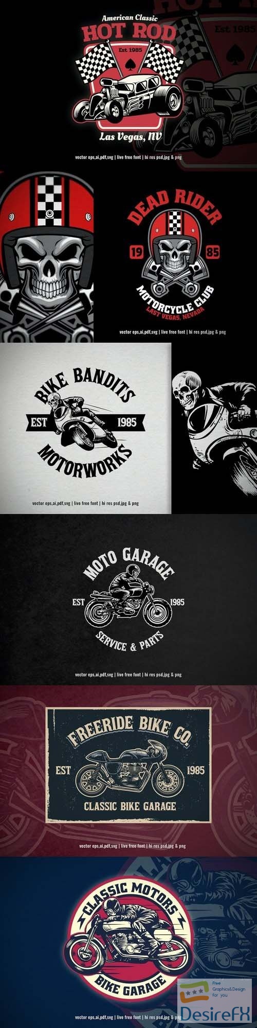 Download Motorcycle club rider vintage logo - DesireFX.COM