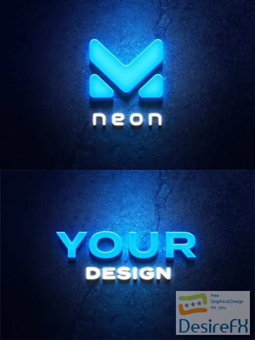 Neon Logo PSD Mockup Template