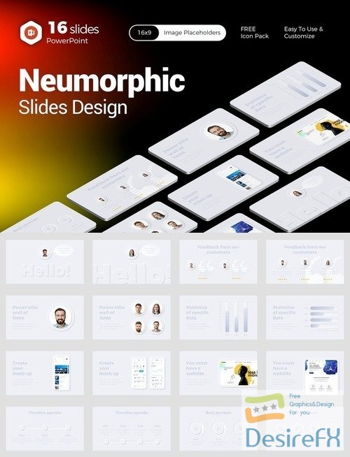 Neumorphic Slides Design PowerPoint