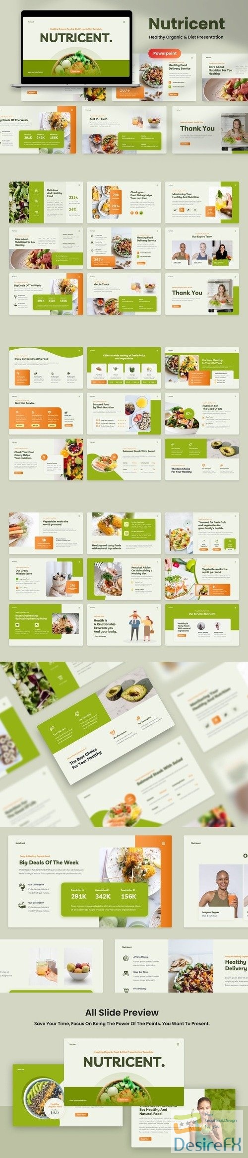 Nutricent - Healthy Organic Food Diet PowerPoint, Keynote and Google Slides