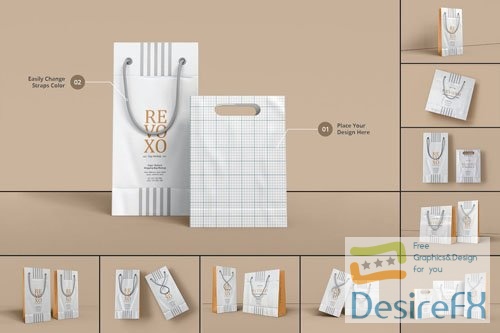 Paper Shopping Bag Psd Mockups of a Variety of Use - RQ89MDF