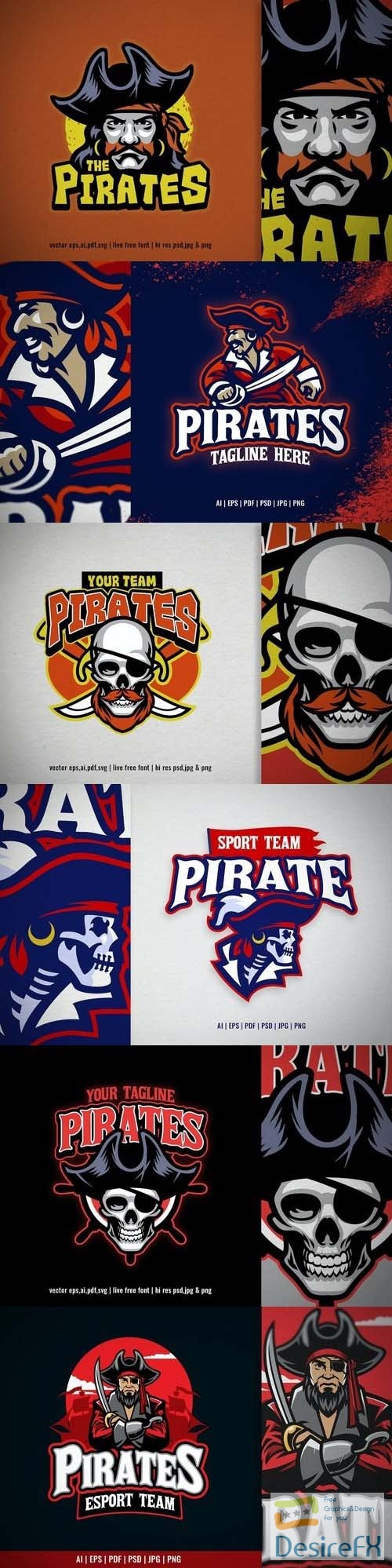Pirate Captain for Sport and Esport Team Logo