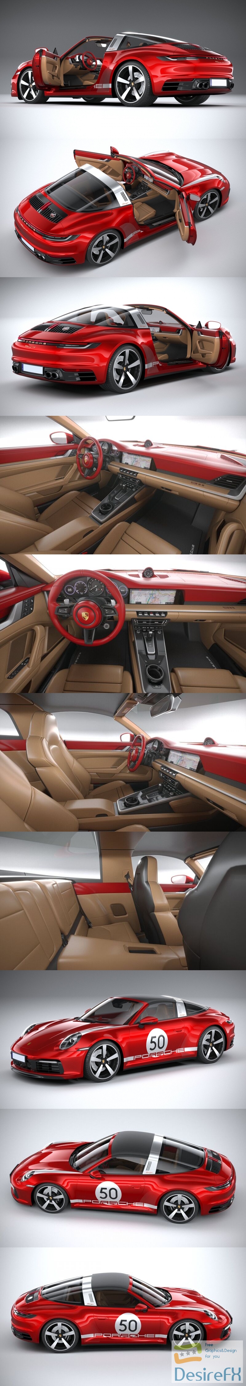 Porsche 911 Targa 4S Heritage 2021 3D Model