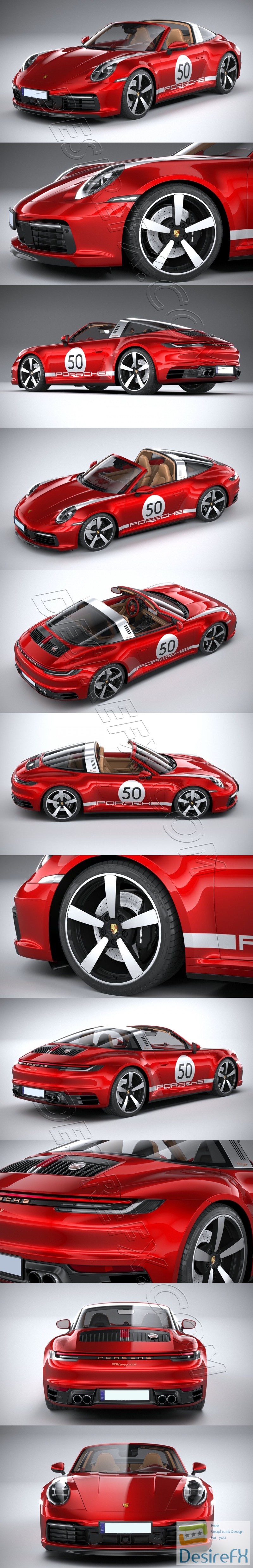 Porsche 911 Targa 4S Heritage 2021 3D Model