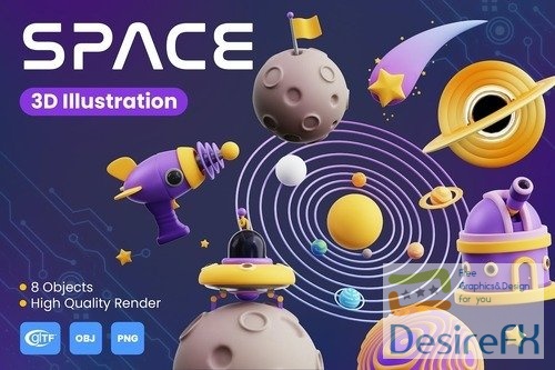 Space 3D Illustrations