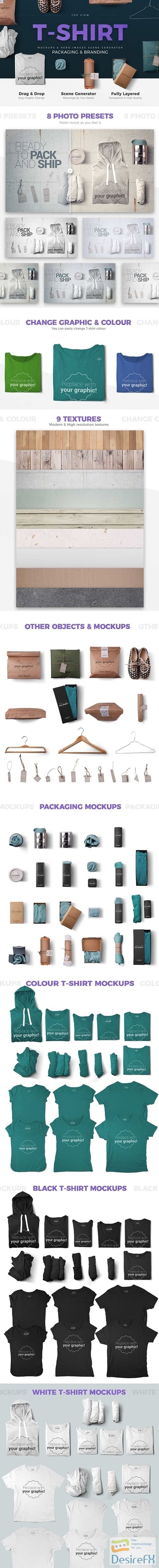 T-shirt PSD Mockups - Packaging &amp; Branding