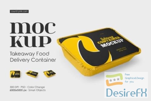 Takeaway Food Delivery Container Mockup