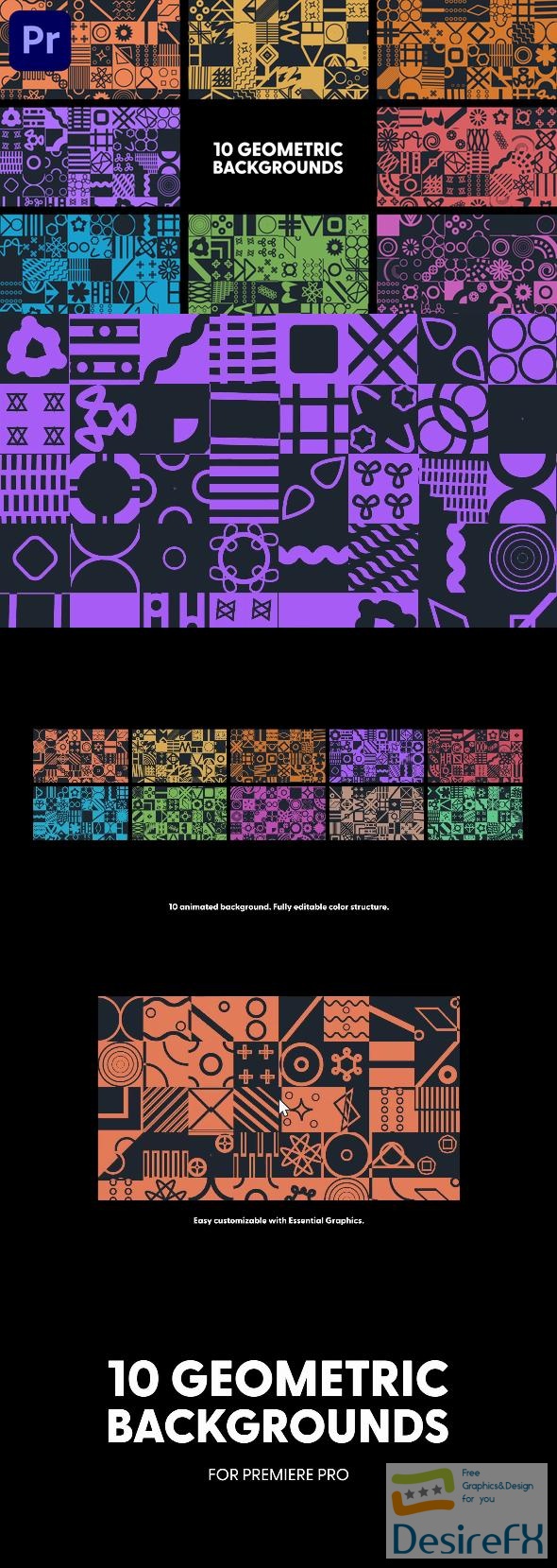VideoHive Geometric Backgrounds 43450432