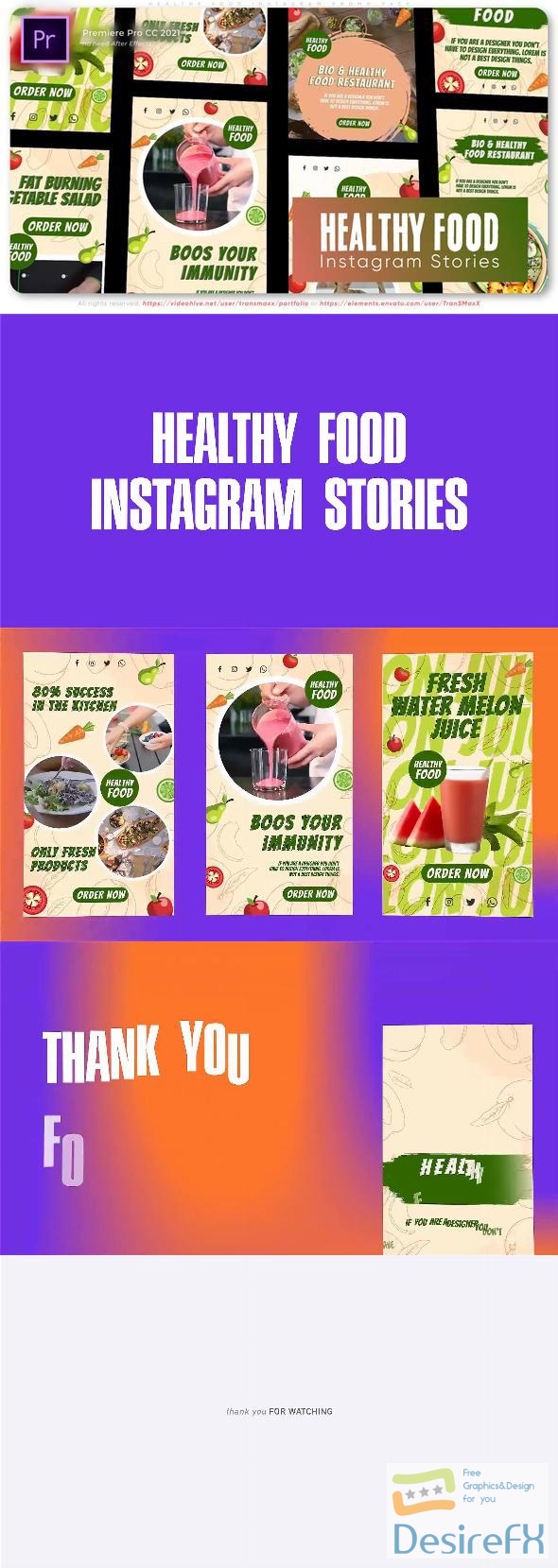 VideoHive Healthy Food Instagram Promo Pack 46160774