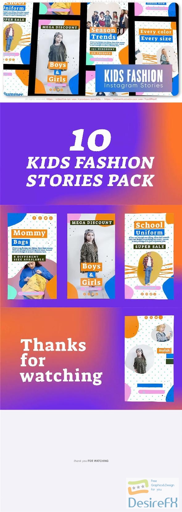 VideoHive Kids Fashion Instagram Stories Pack 46094110