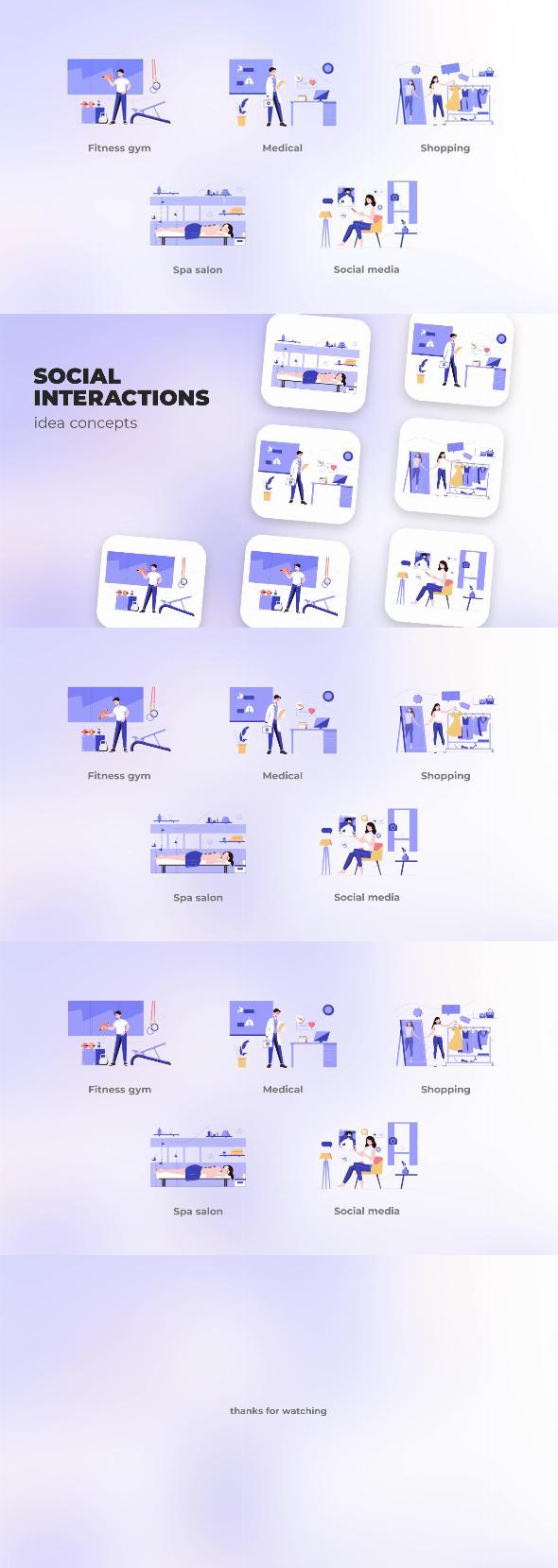 VideoHive Social Interactions - Blue Flat Concept 43648580