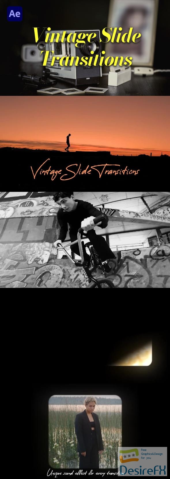 VideoHive Vintage Slide Transitions 45873375