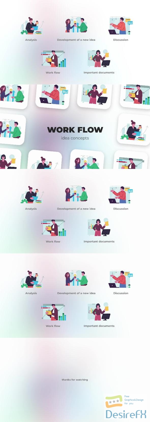 VideoHive Work flow - Flat concept 43437205