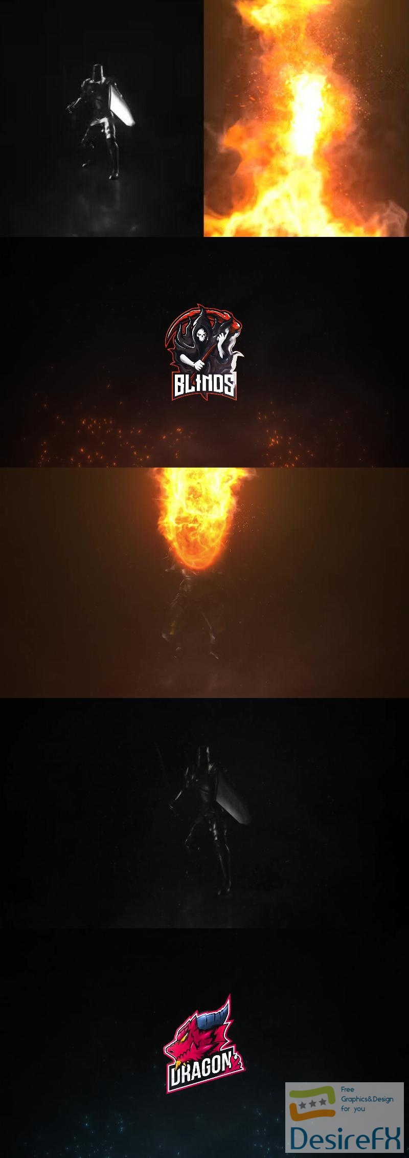Videohive Fire Warrior Logo Reveal 46941819