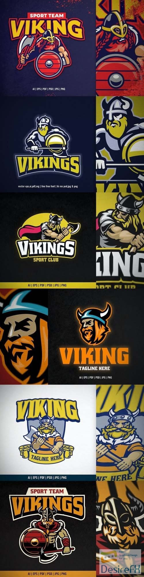 Viking Warrior Mascot Logo