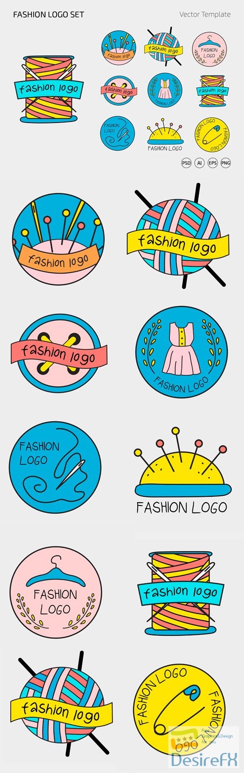 9 Fashion Logo Vector Templates + PSD