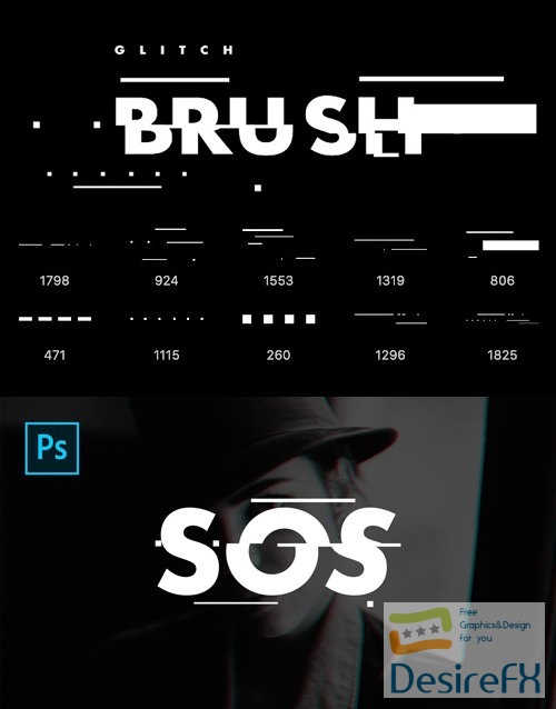 Abstract Glitch Effect Brushes for Photoshop