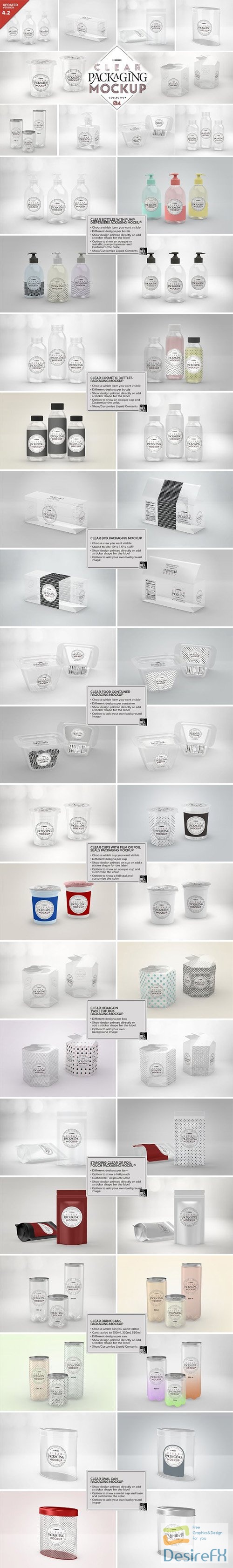 Clear Container Packaging PSD Mockups Bundle - Updated Version 4.2