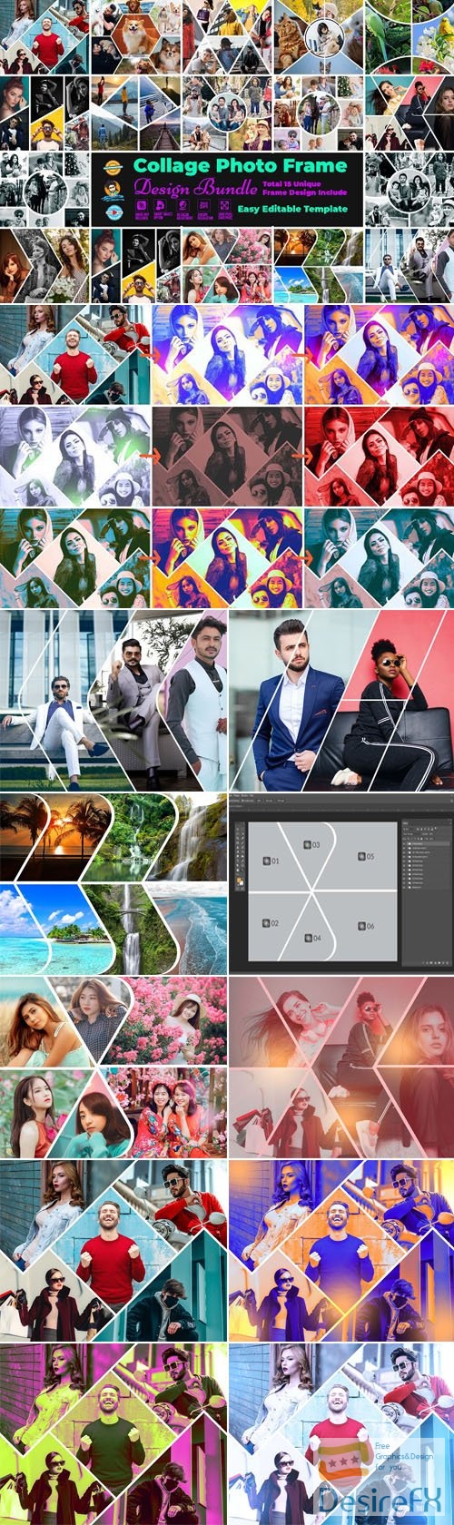 Collage Photo Frame Design Bundle